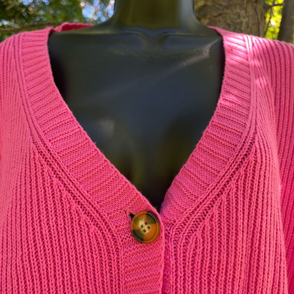 Pink Cardigan Sweater Great for Fall Layers Cute Plus Size Sweater - Picture 7 of 11